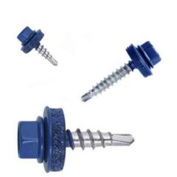 Self-drilling screws for wood 4.8x20 EPDM RAL 5010, 250 pcs/box