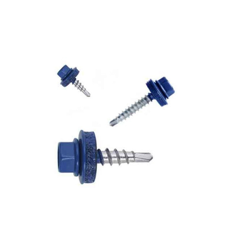 Self-drilling screws for wood 4.8x20 EPDM RAL 5010, 250 pcs/box