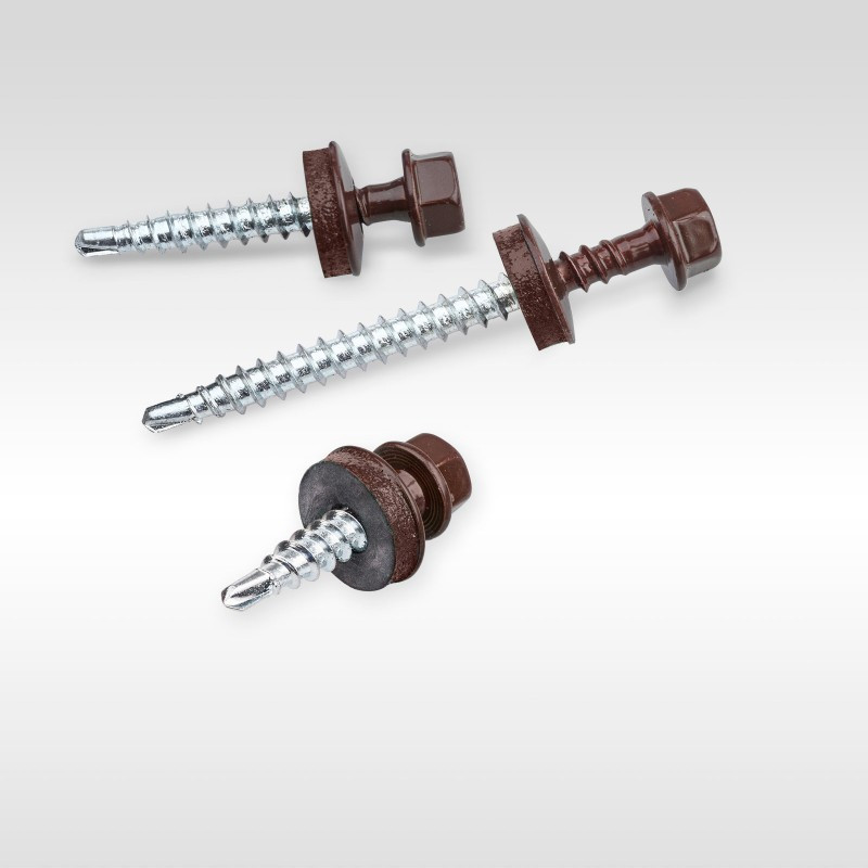 Self-drilling screws for wood 4.8x20 EPDM RAL 8019, 250 pcs/box