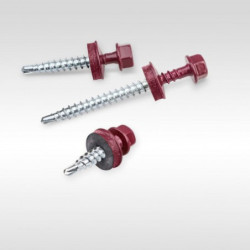 Self-drilling screws for metal 4.8x35 EPDM RAL 3005, 250 pcs/box